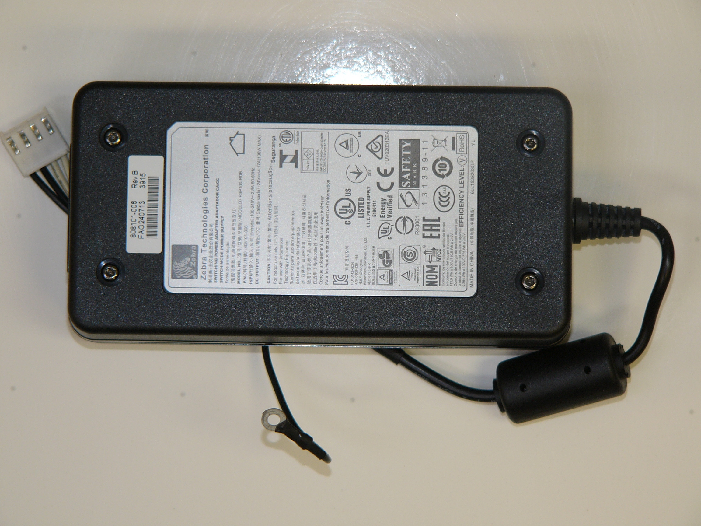Zebra P1037974-018, P1037974-018, Power Supply, Zebra ZT200